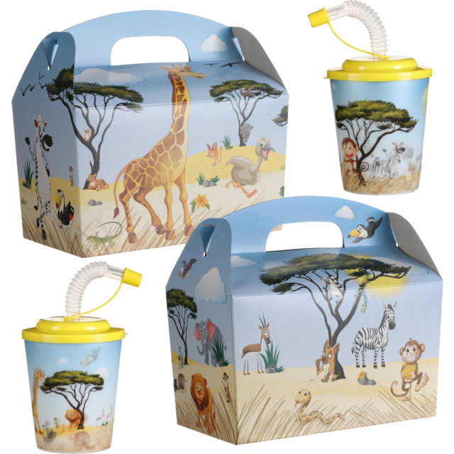  Kidsbox, Cardboard, Jungle Animals, met 3D drinks cup, 150x214x115mm 1