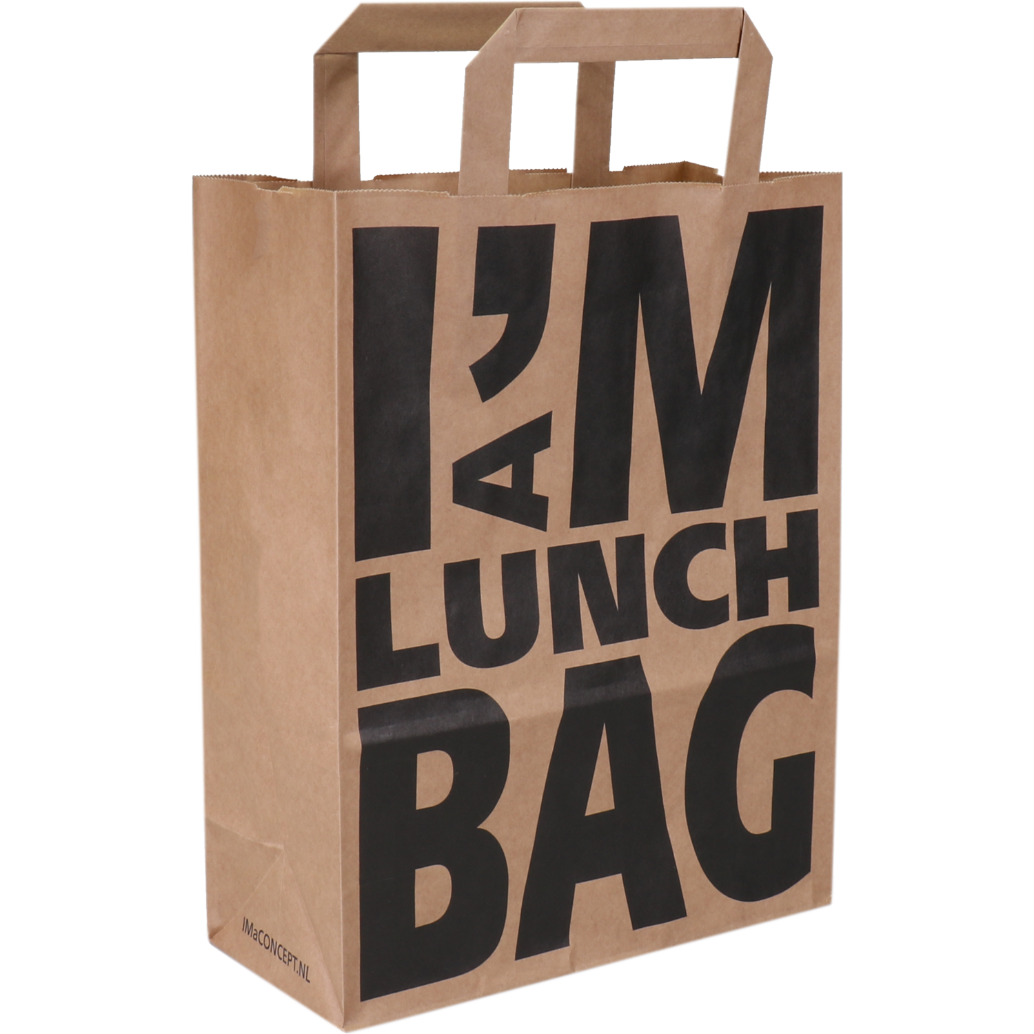 I'M Concept Bag, Pulp, flat paper handles, 22xSide fold 10x28cm, paper carrier bag, brown  1