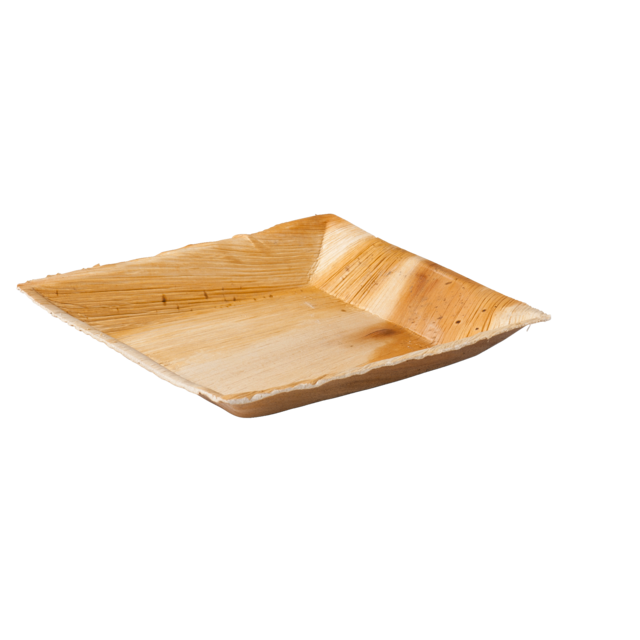 Biodore® Plate, square, 1 compartment, palm frond, 180x180mm,  1