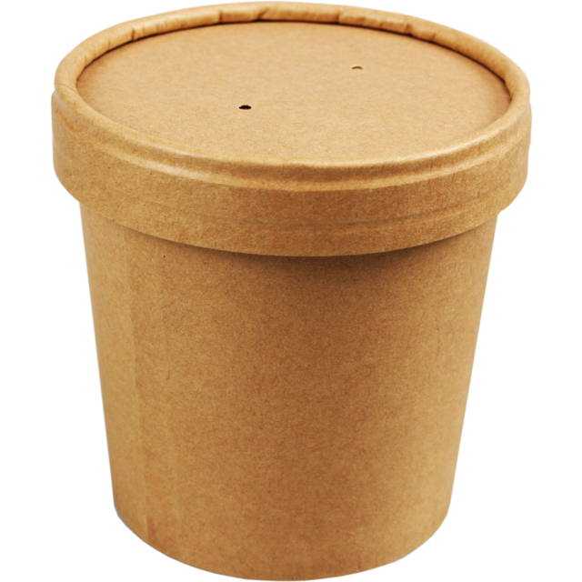 Biodore, Cardboard soup cup, Karton und PLA, 350ml, 12oz, brown  1