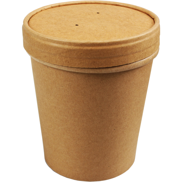 Biodore, Cardboard soup cup, Kraft et PLA, 450ml, 16oz, brown  1