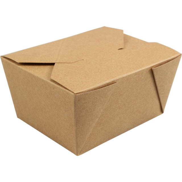 Biodore® Container, Karton und PLA, meal tray, 105x130x65mm, brown  1