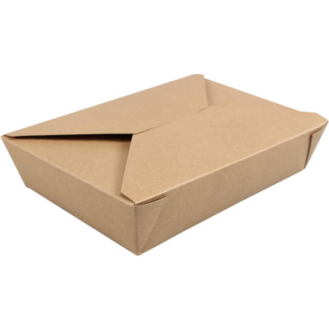 Biodore Container, Karton und PLA, snack box, 215x158x48mm, brown  1