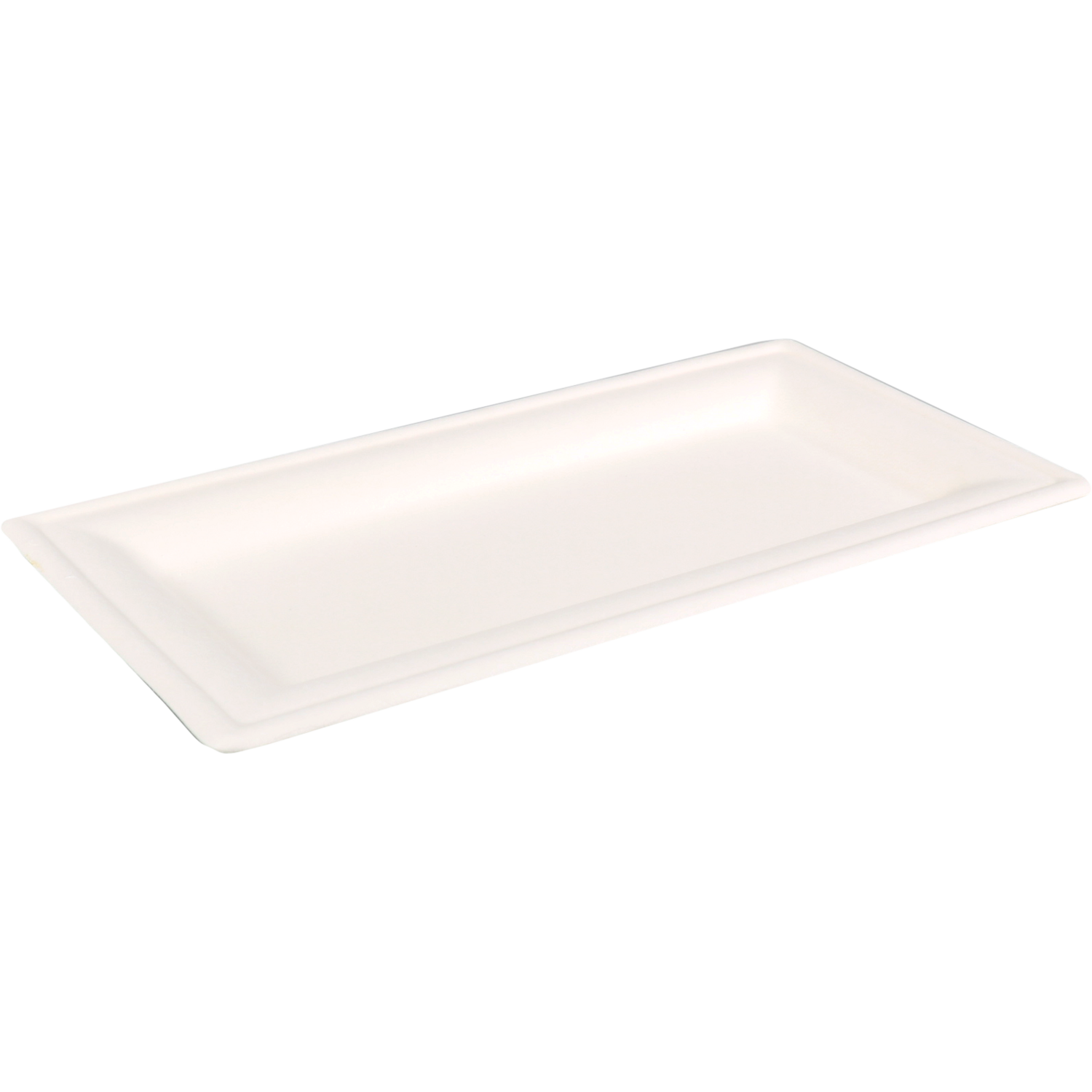 Biodore® Plate, rectangular, 1 compartment, bagasse, 26x13cm, white 1