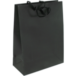 Bag, Art paper, deluxe bag with cord, 22xSide fold 10x29cm, carrier bag, black