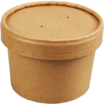 Biodore, Cardboard soup cup, Karton und PLA, 250ml, 8oz, brown 