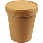 Biodore, Cardboard soup cup, Kraft et PLA, 450ml, 16oz, brown 