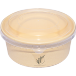 DEPA® Container, Bamboo paper/PE, 750ml, salad container, 60mm, natural
